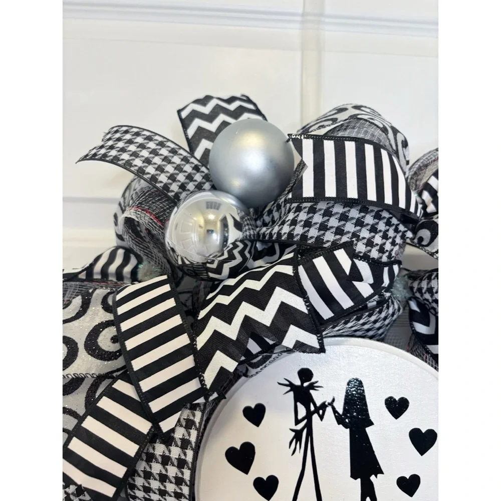 Jack Skellington The Nightmare Before Christmas Wreath Halloween Decor Sally